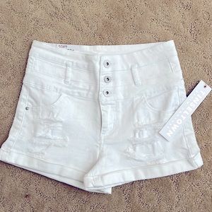 Junior Ladies White Jeans Shorts